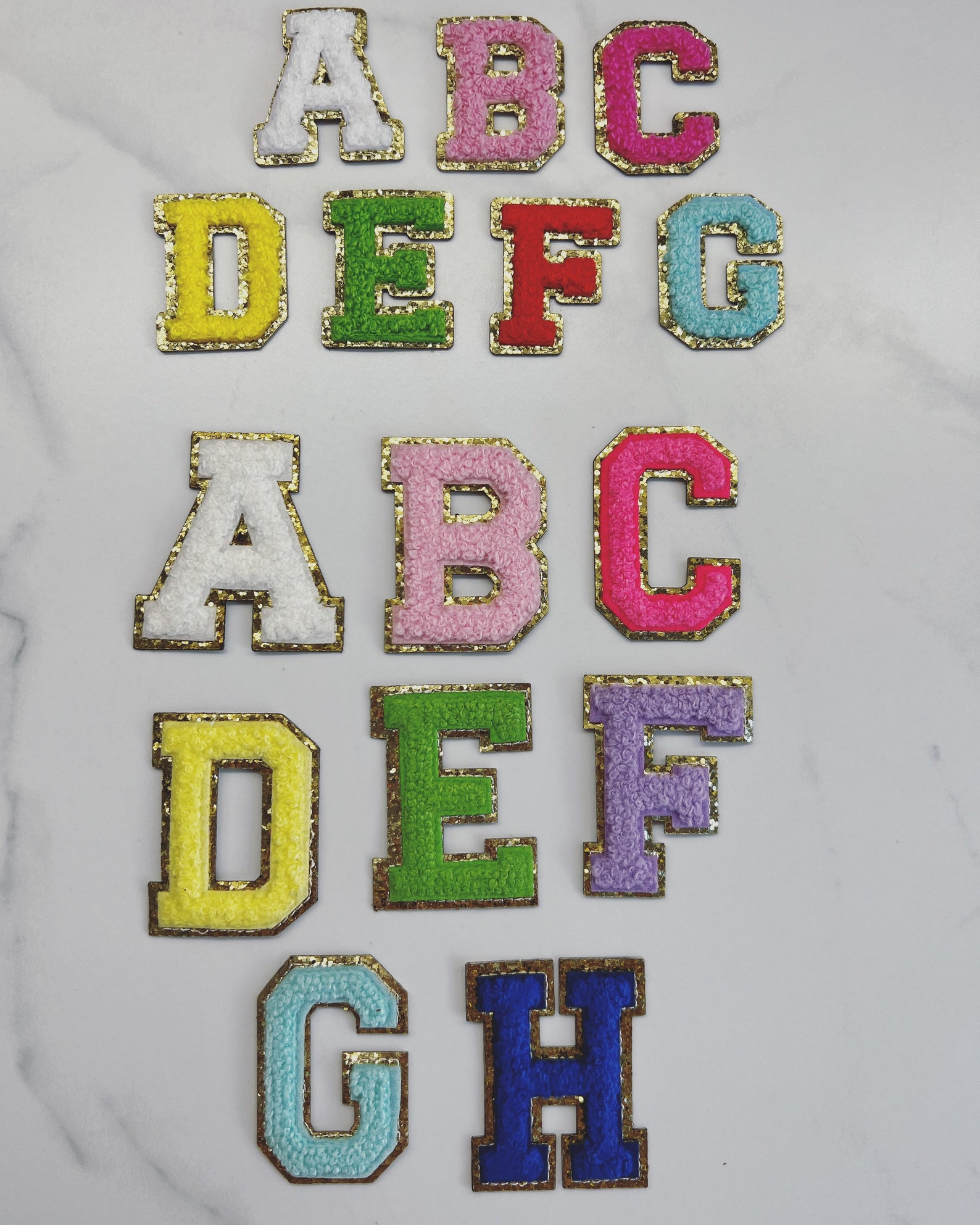 1.5 Mini Chenille SELF ADHESIVE Letter Patches 9 Colors - Etsy