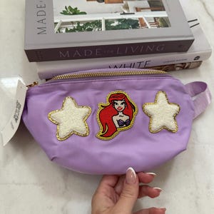 The Little Mermaid Fanny Pack Waist Bag Crossbody Bag Chenille Patches Gift for Her Birthday Sewn On