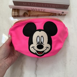 Mickey Mouse Fanny Pack Waist Bag Crossbody Bag Chenille Patches Gift for Her Birthday Sewn On