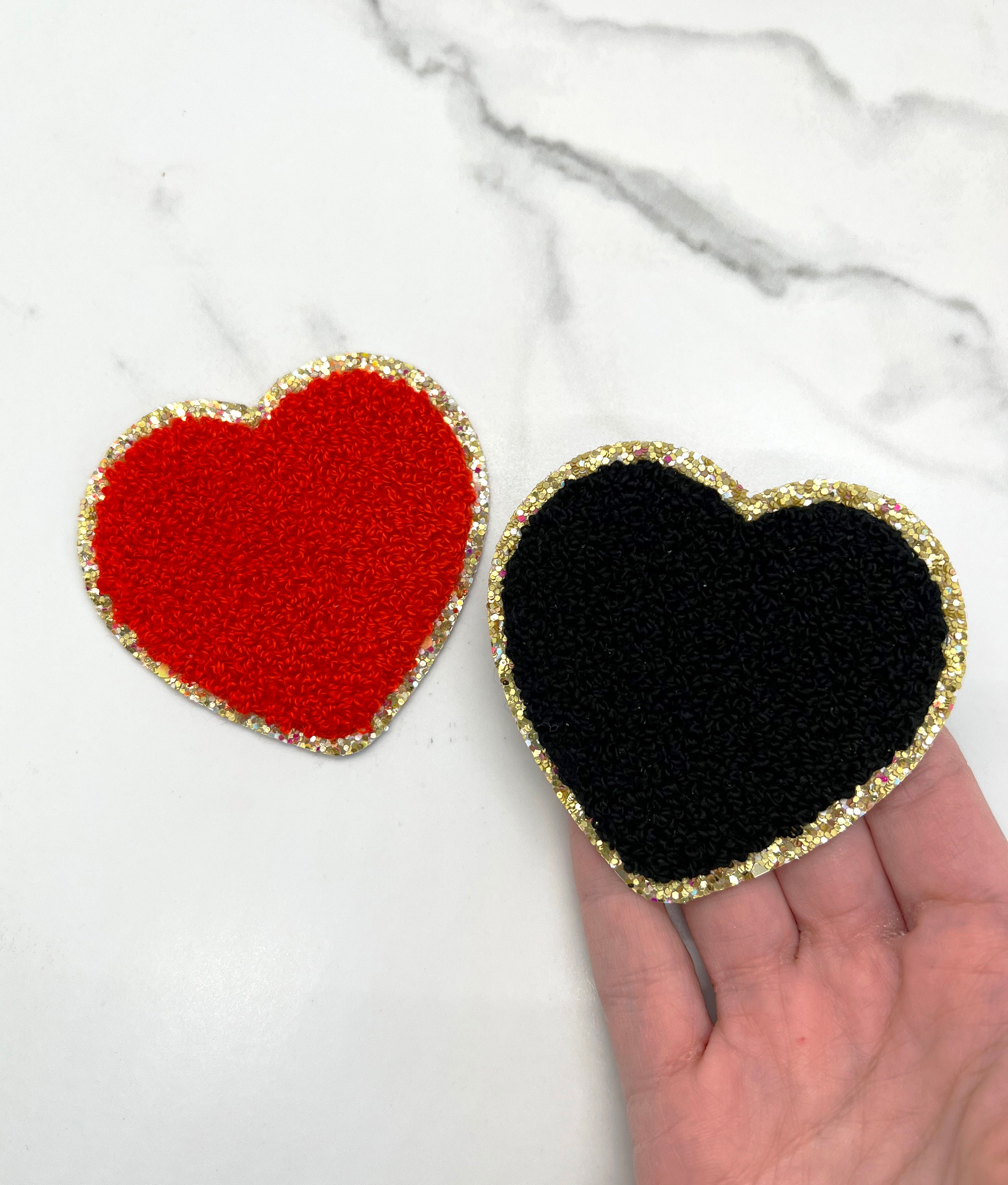 Large Resin Glitter Hearts 