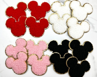 2.5” Mickey Mouse Silhouette Patches SELF ADHESIVE Sticker Chenille Patch DIY