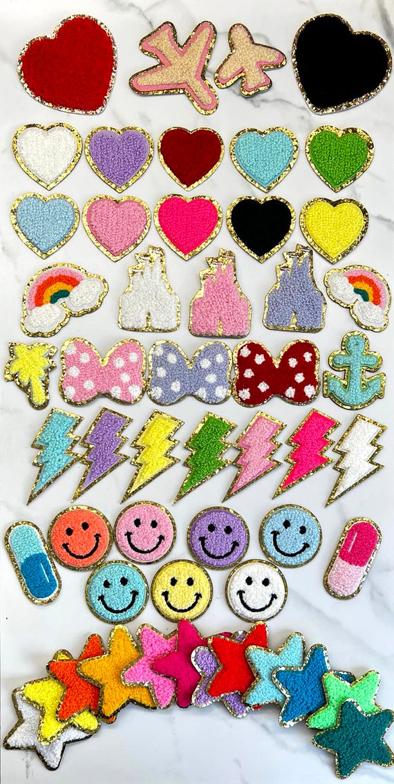 1.5 Mini Chenille SELF ADHESIVE Letter Patches 9 Colors Patch 