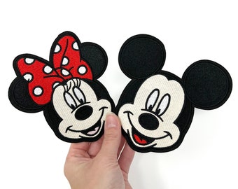 3” 4” 5” Adhesive  Red Bow Mickey Mouse Minnie Mouse 3M Embroidery Patch DIY