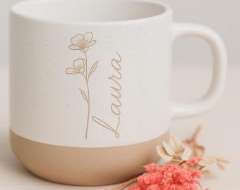 Personalisierte Tasse mit Gravur – Keramiktasse mit Wunschtext – Geschenkidee für Familie, Freunde oder Kollegen