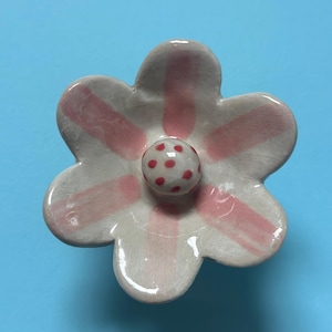 Abbeveratoio per insetti a strisce rosa, abbeveratoio per api, in ceramica da giardino, fatto a mano, in ceramica a forma di fiore