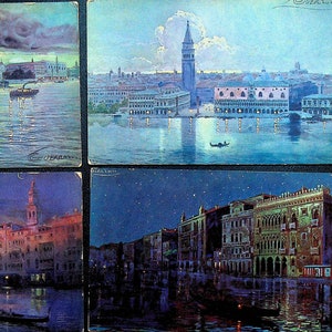 Venise &Milan Italie vintage Carte postale inutilisée Lot de 10 canaux Télécabines
