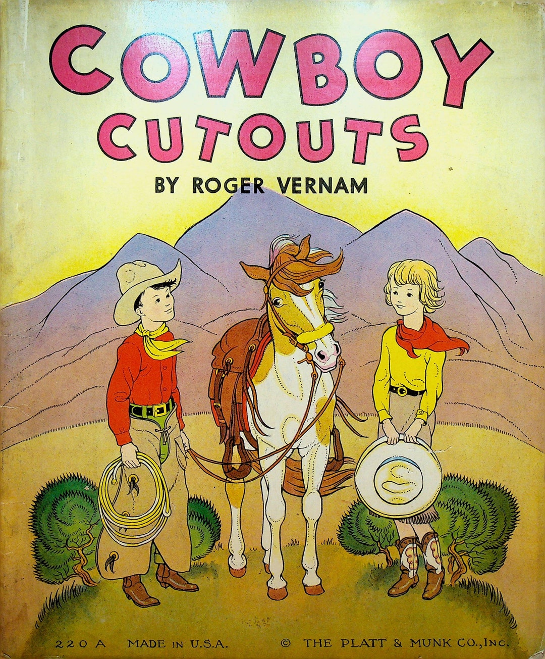 Cowboy Cutouts by Roger Vernam 1934 Platt & Munk Paper Dolls Etsy