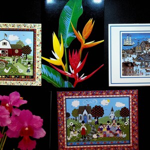 Carte de vœux Lot de 5 Fleurs de Noël Hawaï de Thanksgiving inutilisées 1986