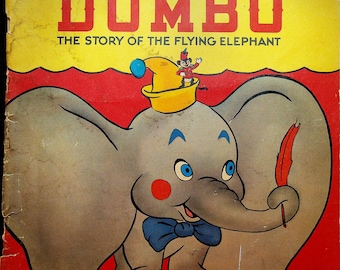Dumbo Walt Disney&#39;s Story of the Flying Elephant Softcover Book 1942 Whitman
