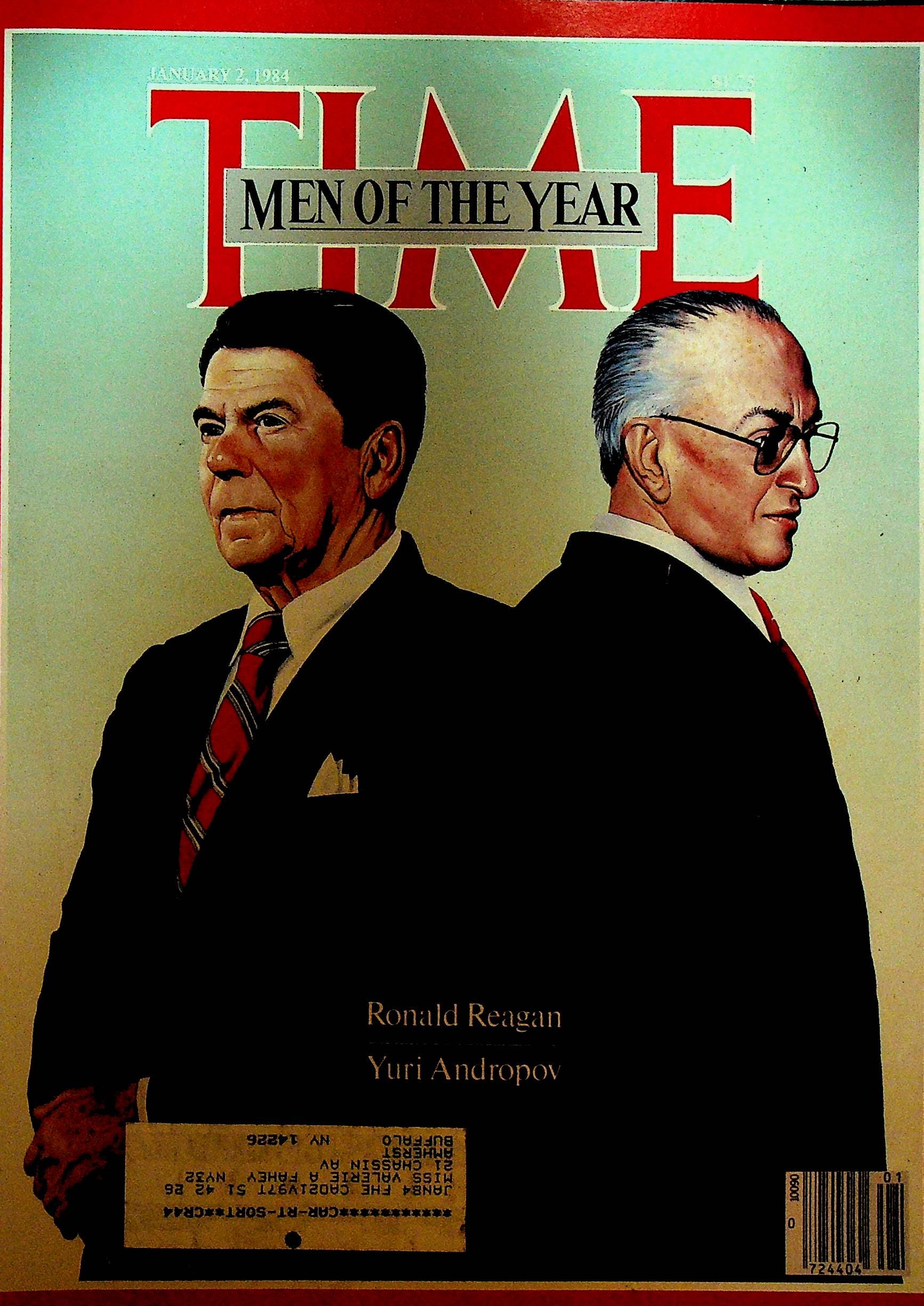 Time Magazine January 2 1984 Men of the Year Ronald Reagan Yuri