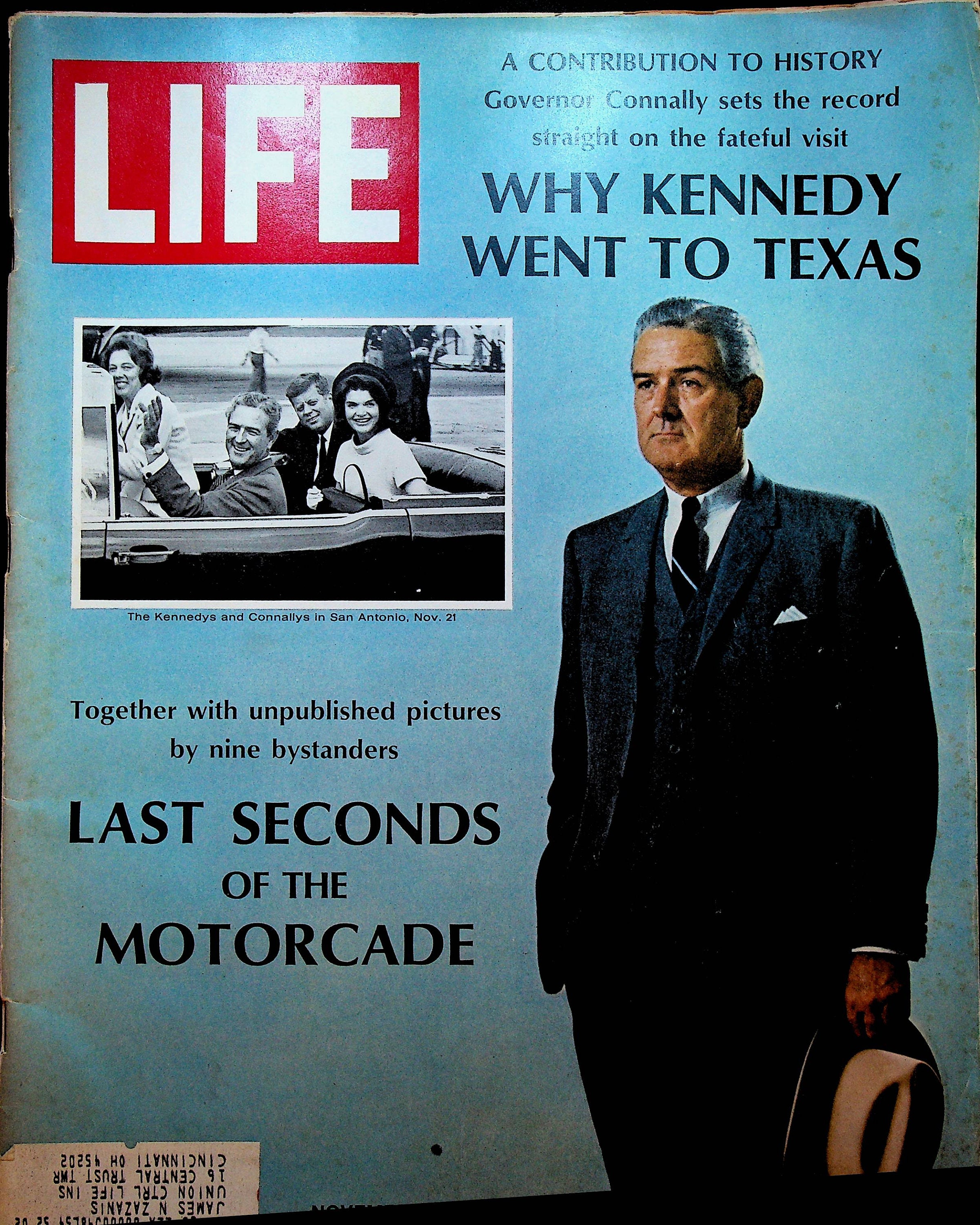 Life Magazine November 24 1967 Governor Connally JFK Motorcade the