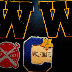 Carta de la escuela secundaria Lote de 4 W Varsity Coach SE Vets Baseball