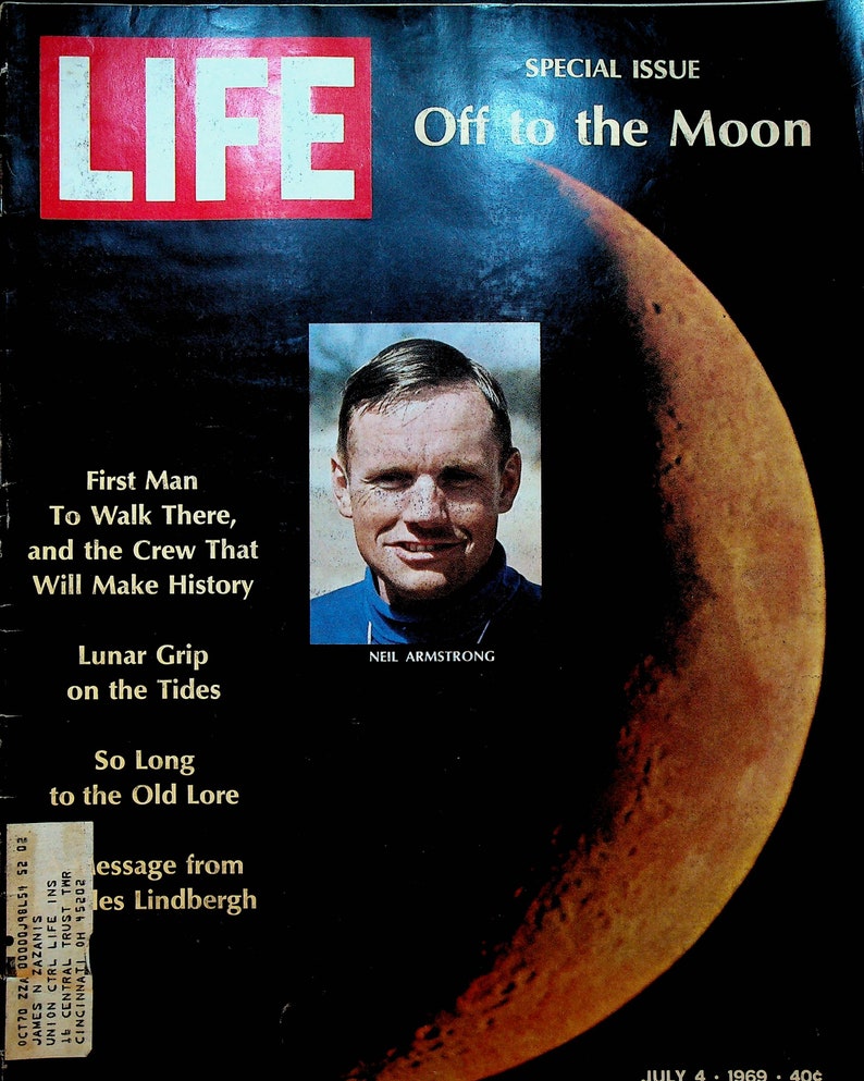Revista Life 4 de julio 1969 Neil Armstrong Apolo 11 James Dickey Charles Lindbergh imagen 1