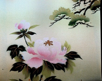 Japanische Tapete Muster 1950er Jahre Japan Rosa Blume & Baum
