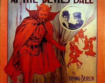 At The Devil's Ball Sheet Music Irving Berlin Large Format 1913 Sully & Hussey