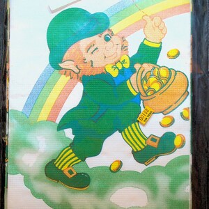 Leprechaun St Patrick&#39;s Day CA Reed Table Cover Vintage NOS Unopened