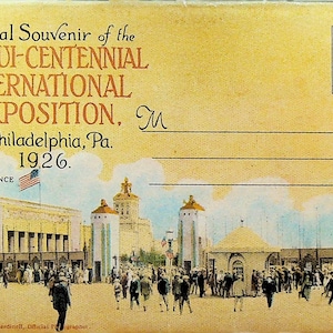 Sesqui-Centennial Internationale Ausstellung Souvenir Postkarte Ordner 1926 Philadelphia Pa