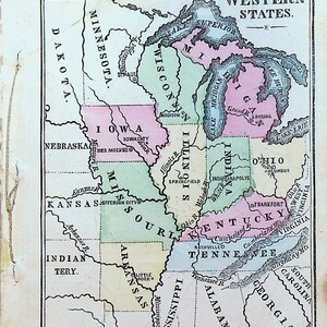 Demorest&#39;s Young America Magazine 1890s Western United States Map