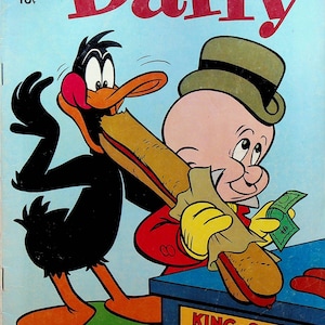 Daffy #5 Dell Comics 1956 Daffy Duck Elmer Fudd Hot Dog Counter