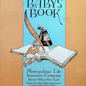Baby&#39;s Book 1930s Unused Chronicle Baby Weight & Milestones Metropolitan Life Insurance