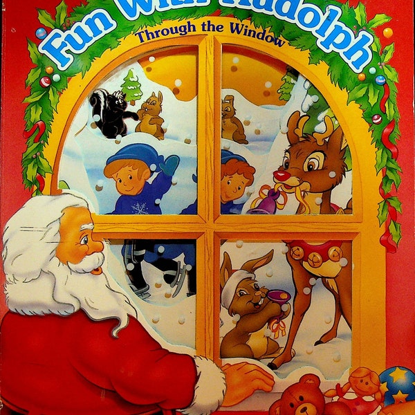 Fun With Rudolph Through the Window Christmas Book Red Nosed Reindeer