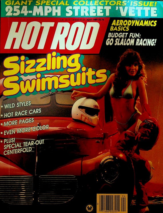 激シブ HOTRODBEACH ジャケット SexyStonesRecords Hot Rod April 1989 Swimsuit Issue Corvette Ford Taurus Al