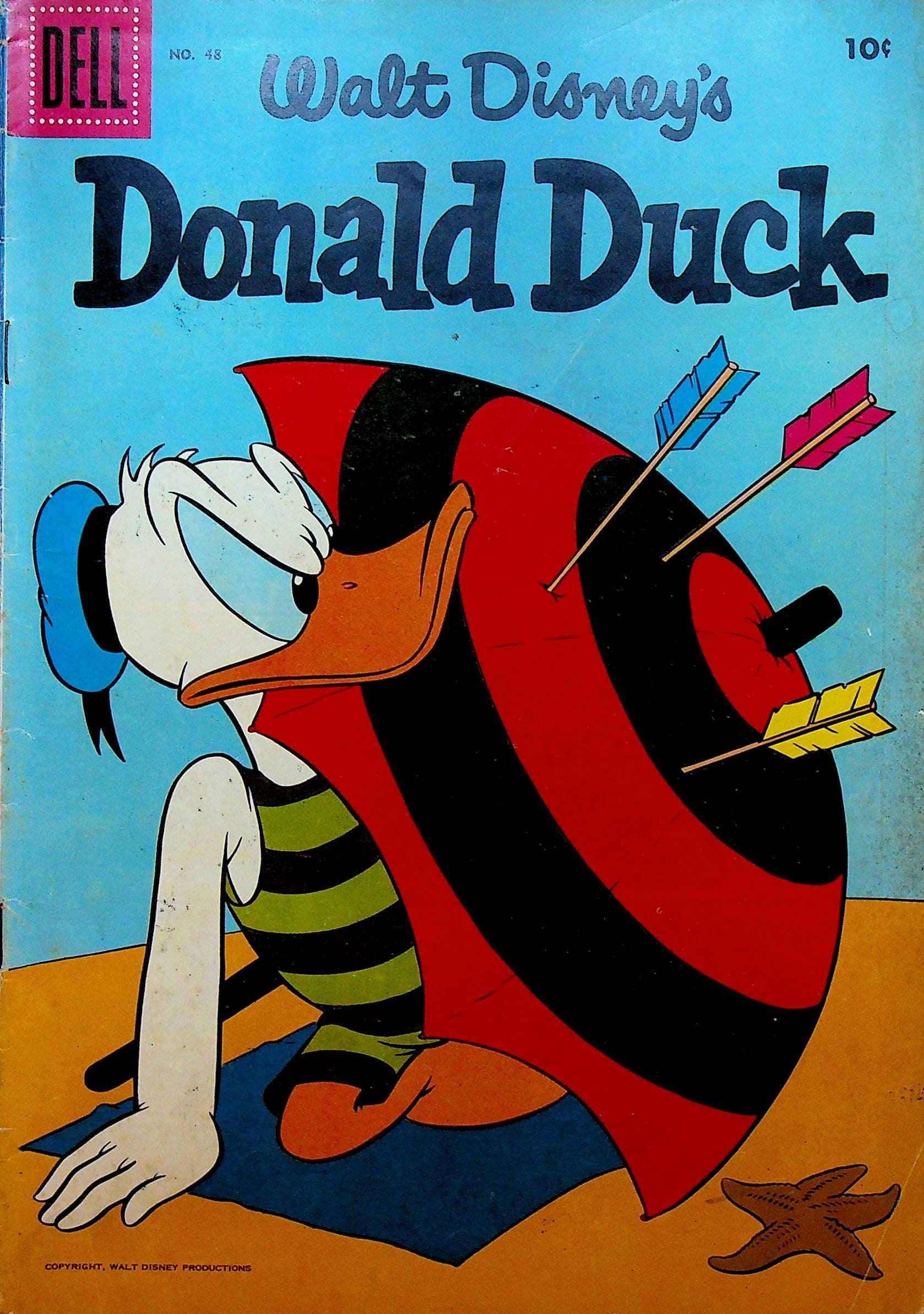 Donald Duck 48 Dell Comics 1956 Arrows Beach Umbrella