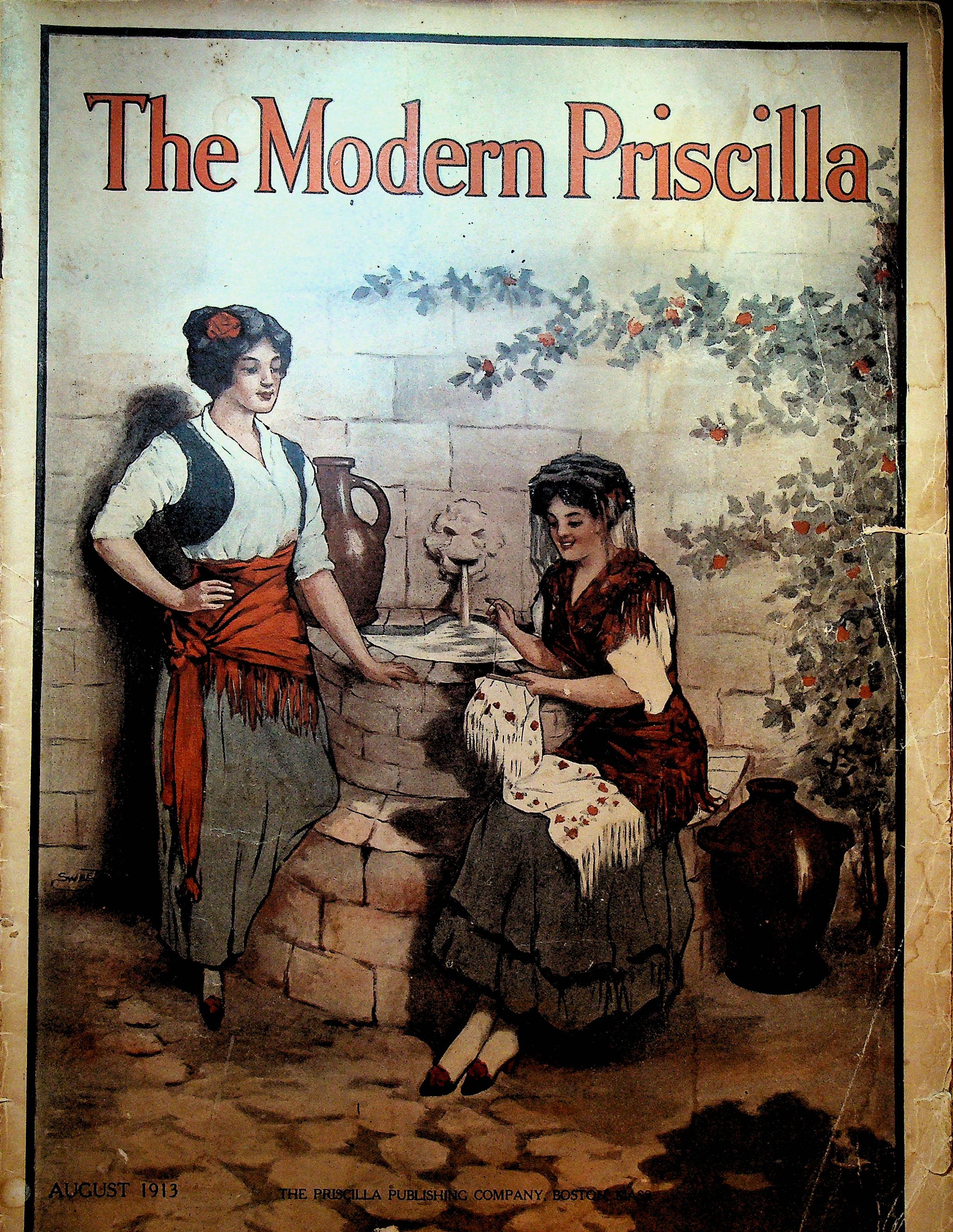 １９世紀末から20世紀初頭の詩雑誌復刻版　Slatkine Reprints The Modern Priscilla Magazine August 1913 Fancy Work Housekeeping