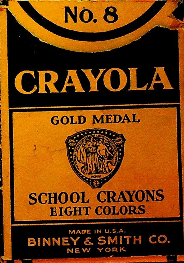 Crayola Gold Medal School Crayons No 8 in Box Vintage Binney