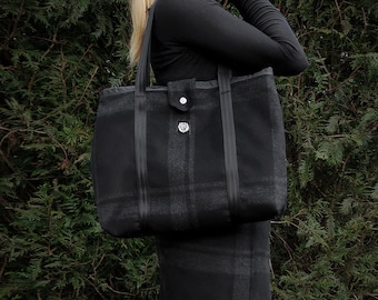 Plaid Wool Tote