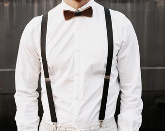 Suspenders with Y-shape in black - Woodenlove