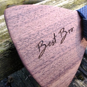 Wooden bow tie heartwood dark blue from Woodenlove image 5
