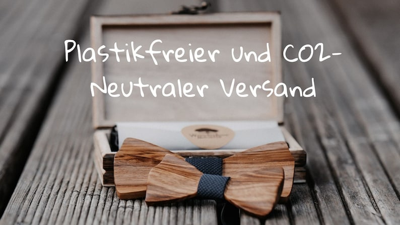 Helle Holzfliege mit weißem Stoff von Woodenlove Bild 7