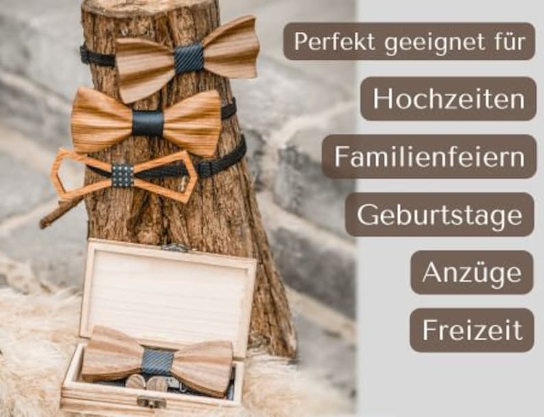 Holzfliege Kernholz Blau von Woodenlove Bild 2