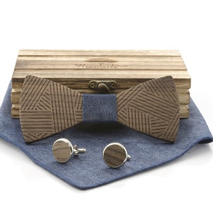 Houten vlinderdas in jeansstijl van Woodenlove