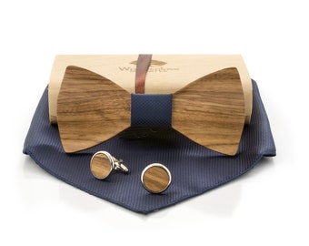 Wooden bow tie Butterfly blue from Woodenlove