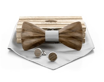 Holzfliege Kernholz Silber von Woodenlove