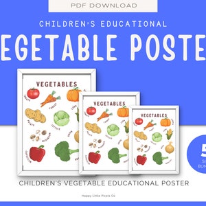Children&#39;s Educational Poster | Vegetables | Classroom Resources | PDF Print