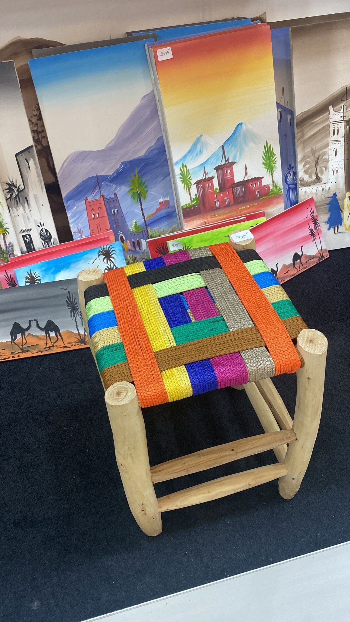 Tabouret en Tissu Coloré