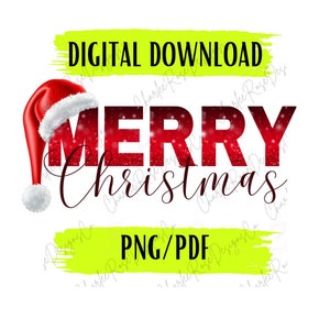 Merry Christmas SVG | Merry Christmas PNG | Merry Christmas PDF | Christmas Digital | Svg for Cricut | Png for Cricut | Holiday Svg Png Pdf