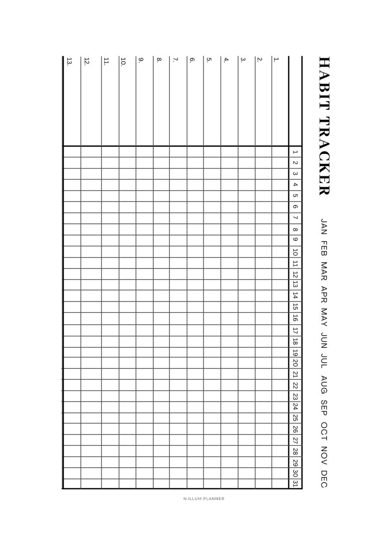 Monthly Habit Tracker Printable Template A5 ADHD PLANNER Etsy