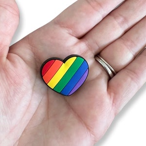 Rainbow heart shoe charm