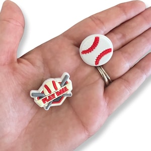 Baseball themed shoe charms