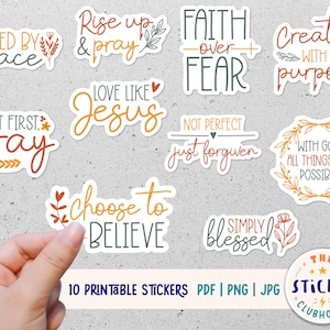 Religious stickers | Religious sticker bundle | Bible stickers  | Printable Stickers Religious | Christian stickers | print and cut