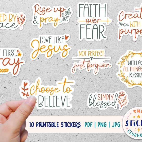 Religious stickers | Religious sticker bundle | Bible stickers  | Printable Stickers Religious | Christian stickers | print and cut