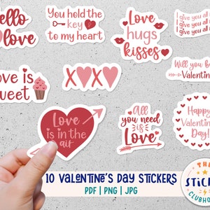 Printable Valentine's Day Stickers Valentines Stickers | Etsy