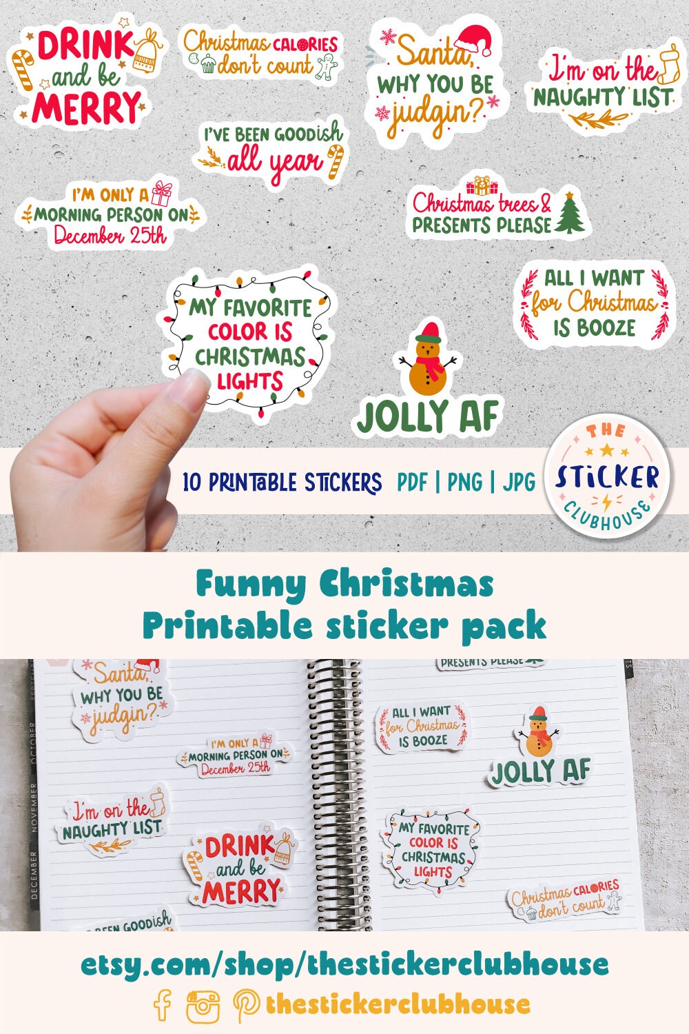 Funny Christmas Stickers Printable Christmas Stickers Printable Sticker