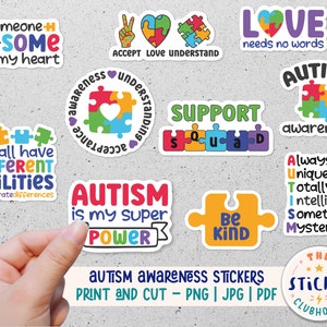 Autismmedvetenhetsklistermärken, Autismklistermärkespaket, Neurodivergenta klistermärken, Autismcitat, Stöd autism, Stolt autism, Laptopklistermärken