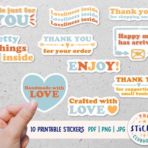 Small Business Stickers | Printable stickers | Print and cut stickers | Thank you stickers | Happy mail stickers | Vinyl stickers packaging