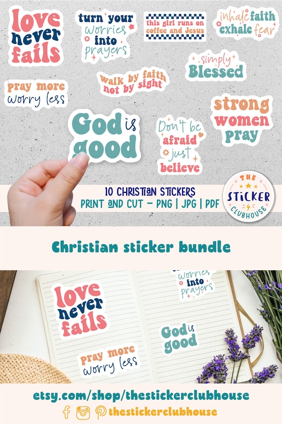Christian Printable Stickers Christian Planner Stickers Faith